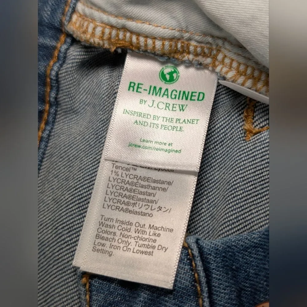 NWT J.Crew High-Rise Skinny Ankle Jeans 25 Button Fly Ripped Dark Wash Indie - Picture 7 of 11